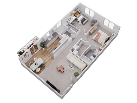 Floor plan for 2 beds, 2 baths, 885 sqft